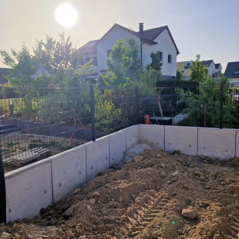 Escalier suspendu, bloc marche,  murets Wittenheim 25
