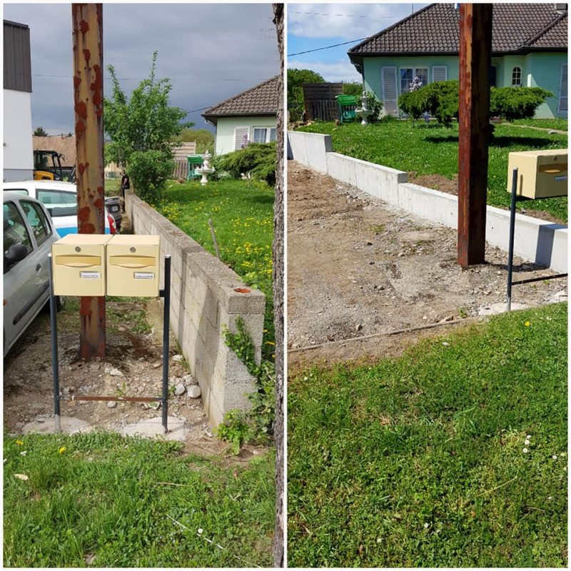 Escalier suspendu, bloc marche,  murets Belfort 16